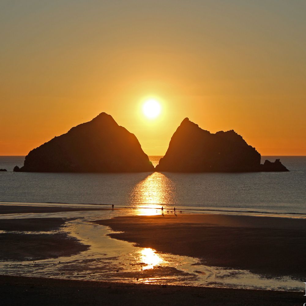 Sunset at Holywell Bay